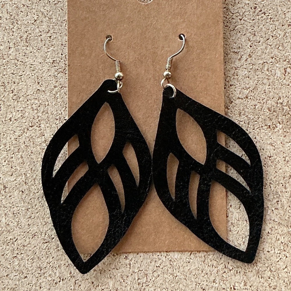 Faux leather earrings